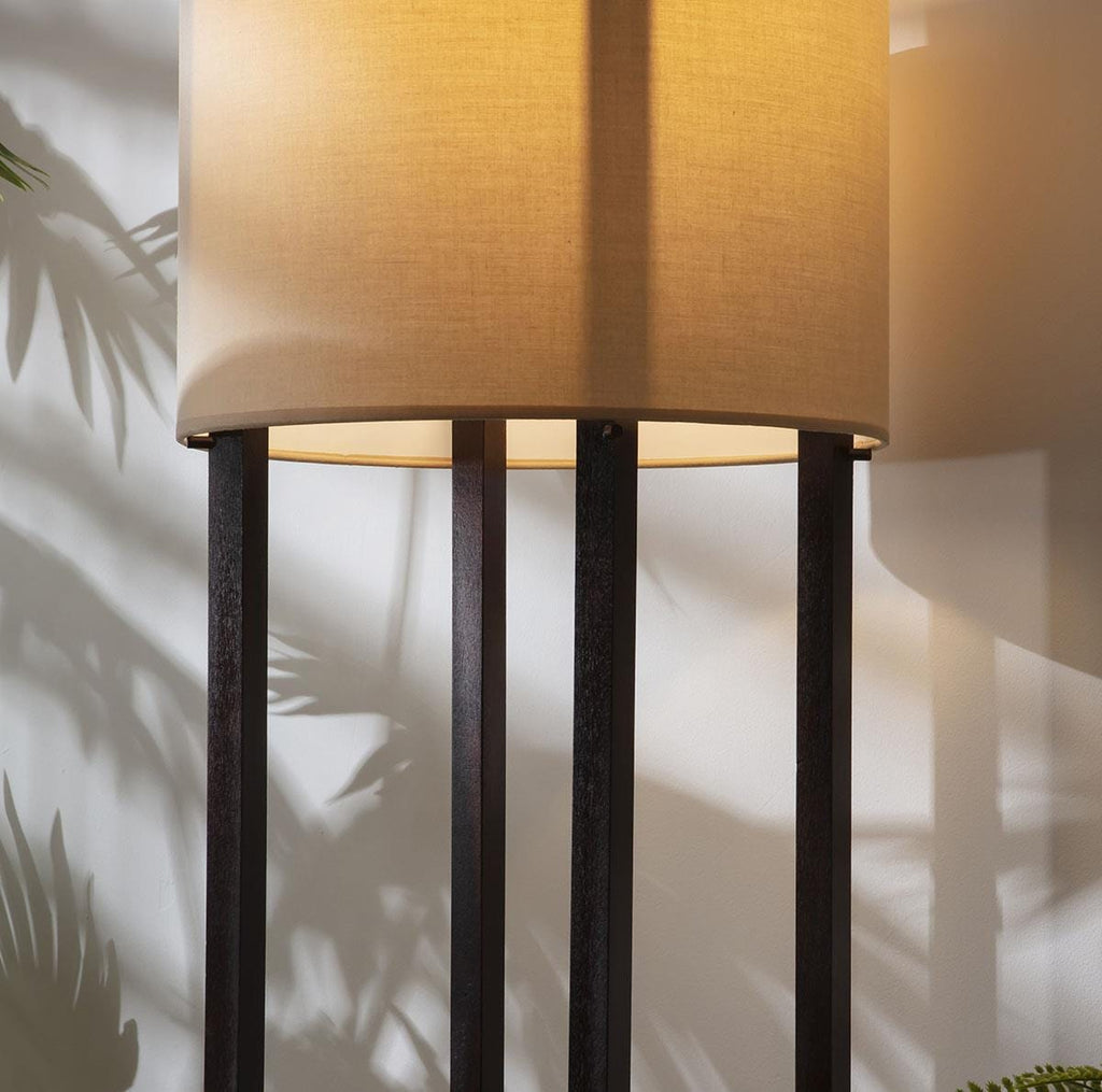 Flam & Luce Echo Wooden Table Lamp Brown