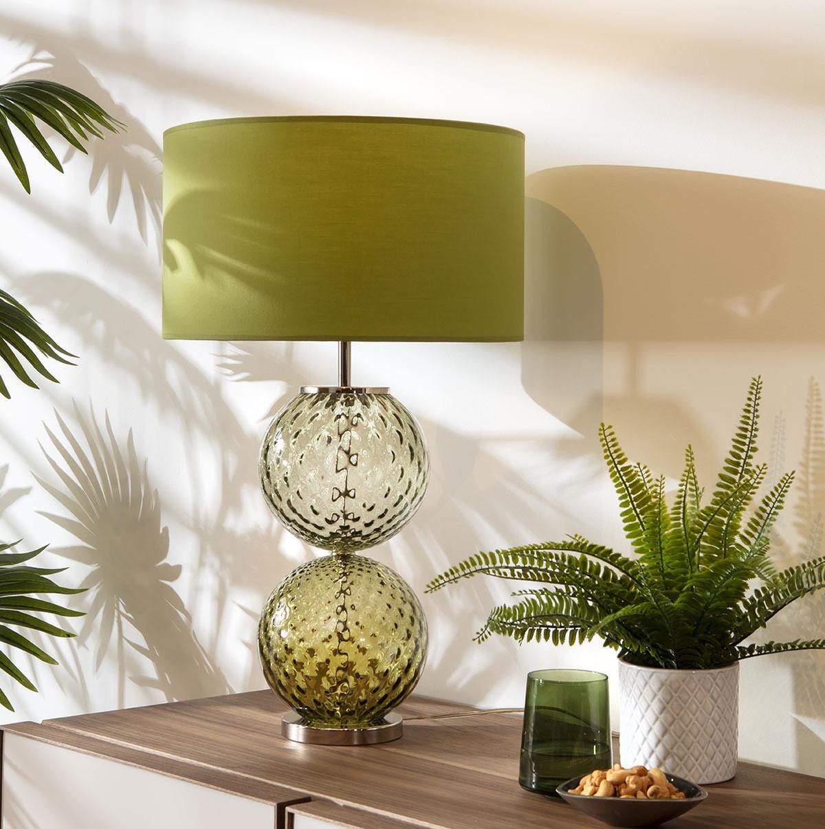 Flam & Luce Eva Table Lamp Nature Green