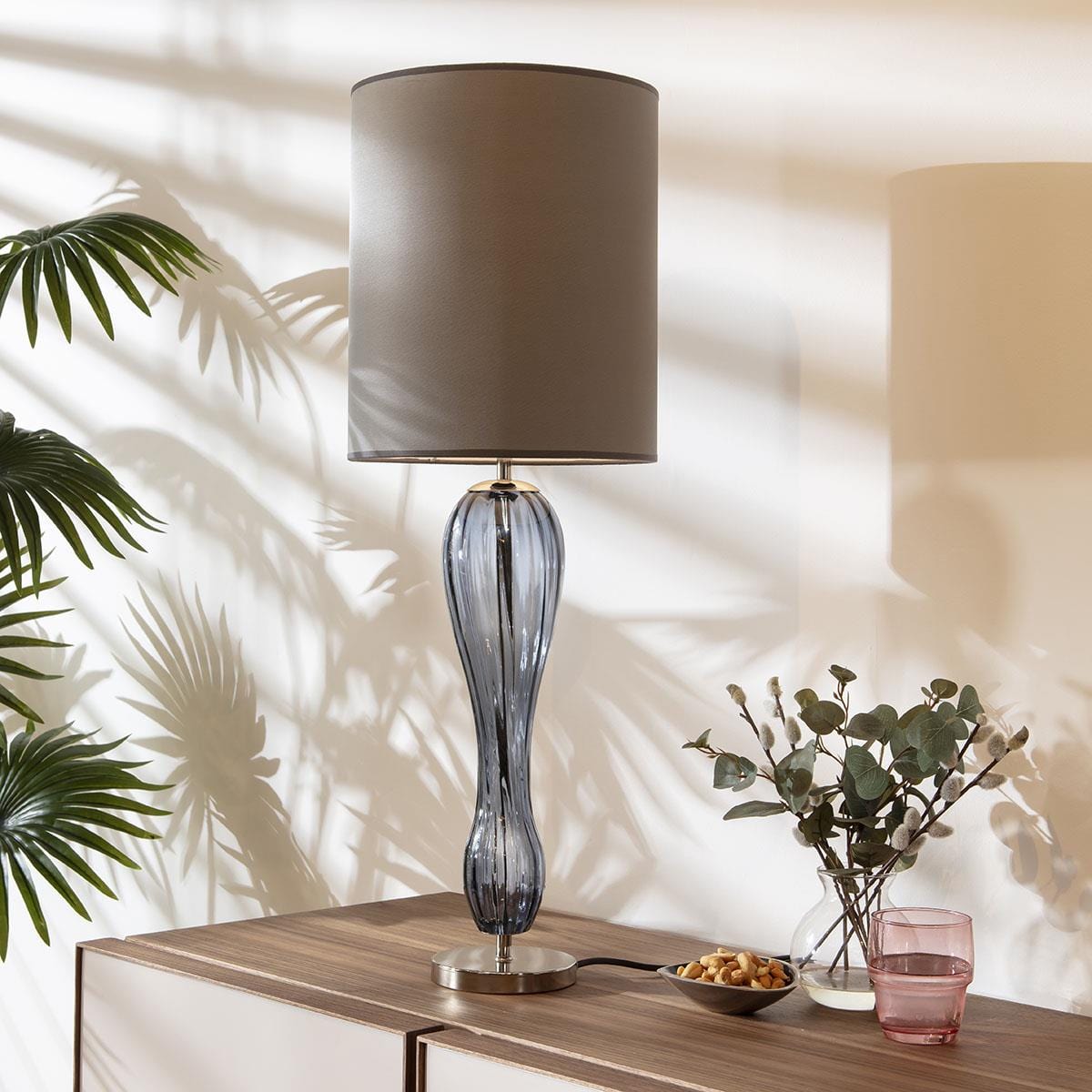 Flam & Luce Fado Table Lamp Smoke Grey