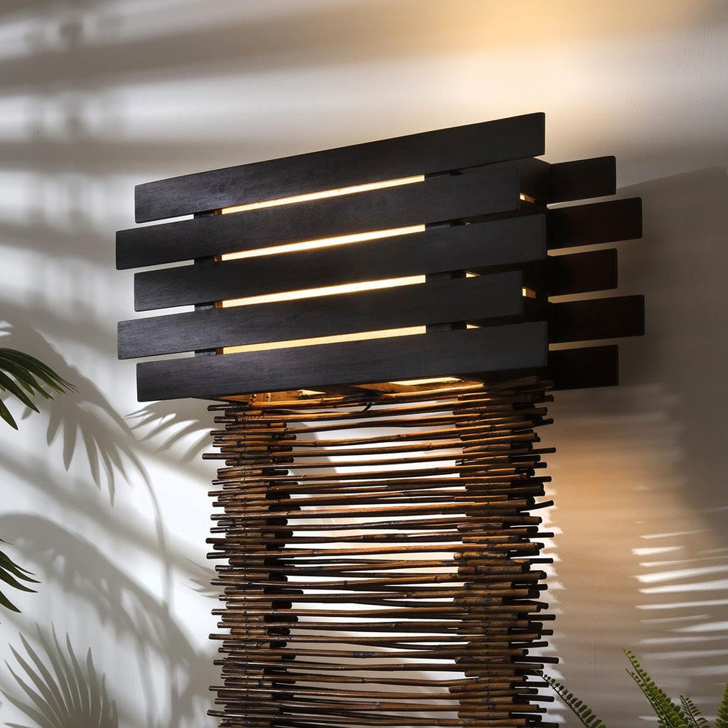Flam & Luce Samourai Wooden Table Lamp Brown