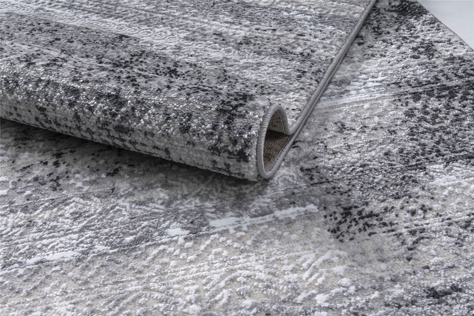 Gatsby Large Rug Dark Grey / Silver / White 200 X 290cm