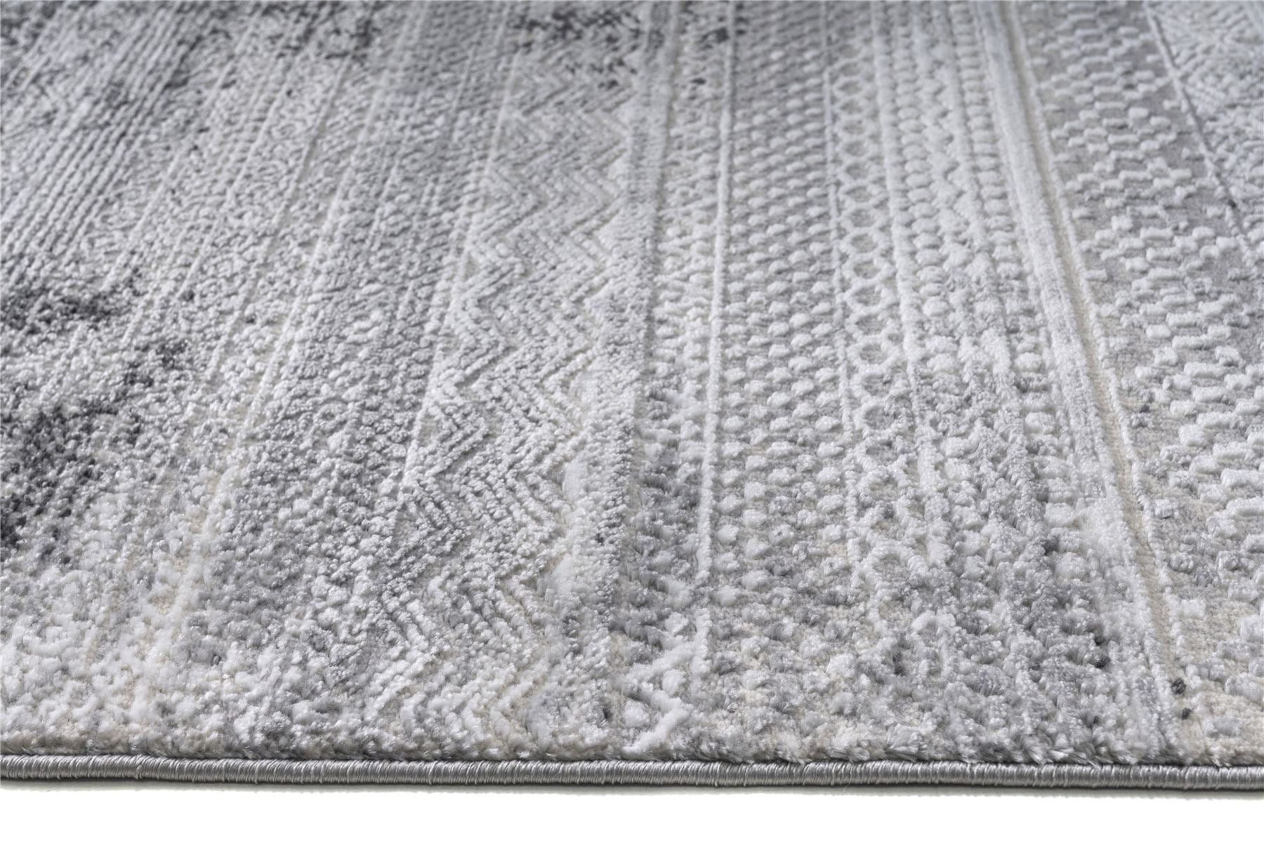 Gatsby Large Rug Dark Grey / Silver / White 200 X 290cm