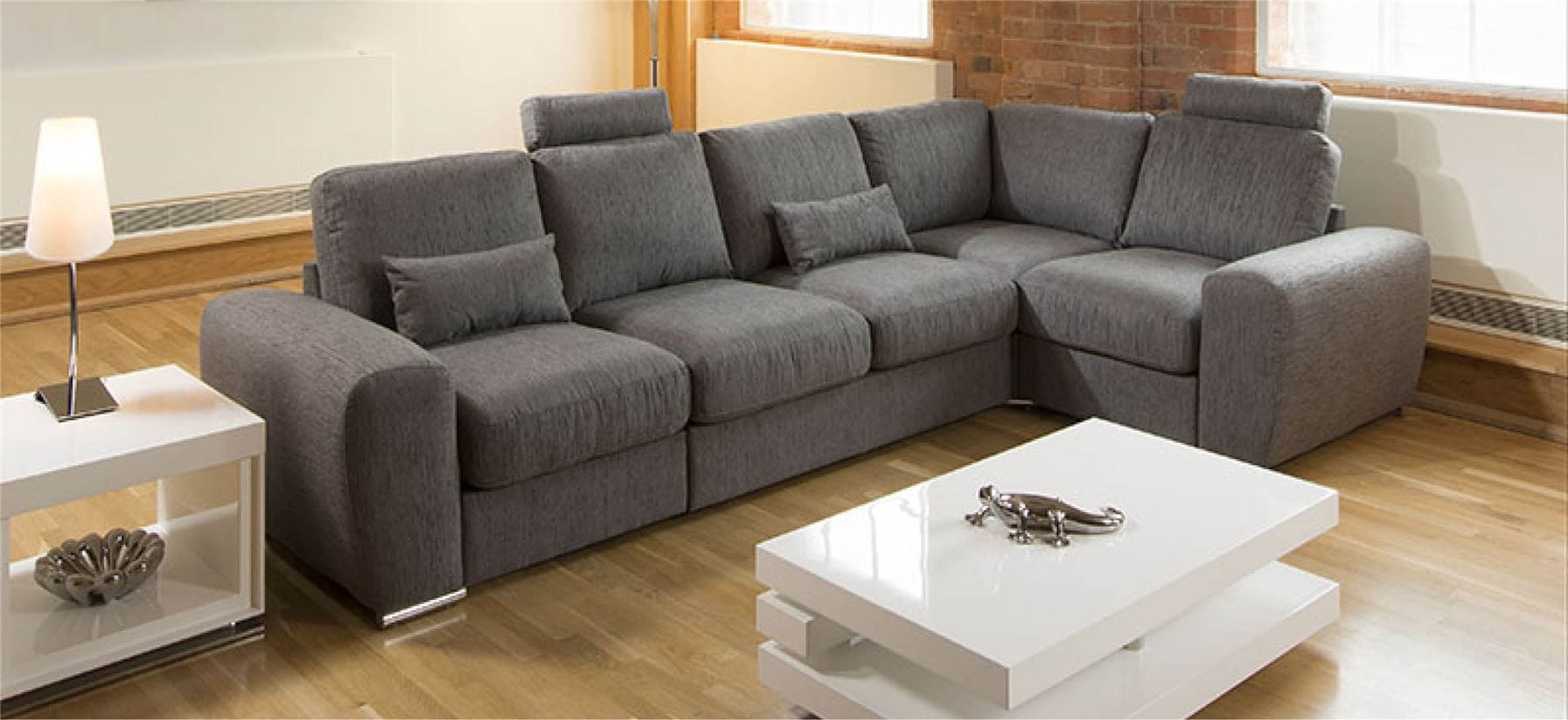 Grande 17LH Large Sofa from Quatropi Many Fabrics / Colours Headrests