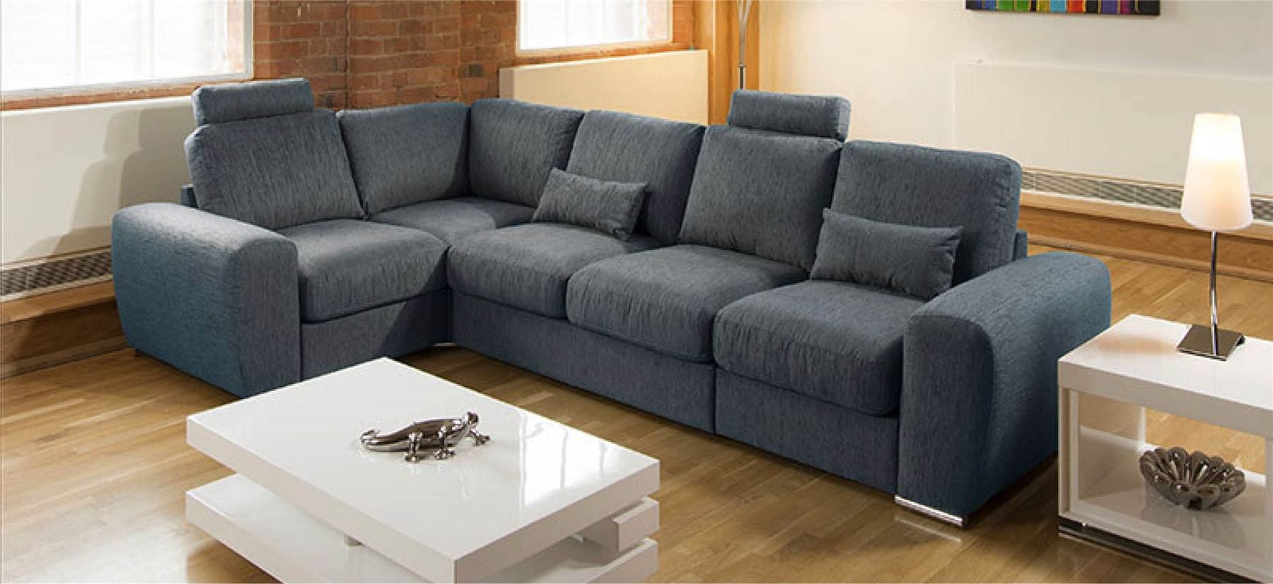 Grande 17RH Large Sofa from Quatropi Many Fabrics / Colours Headrests
