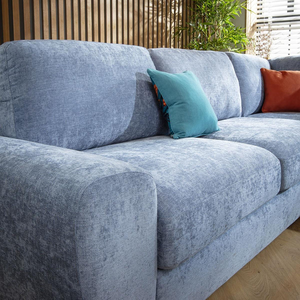 ExDisplay Grande Luxury L-Shape Modern Baby Blue Sofa 300x300cm