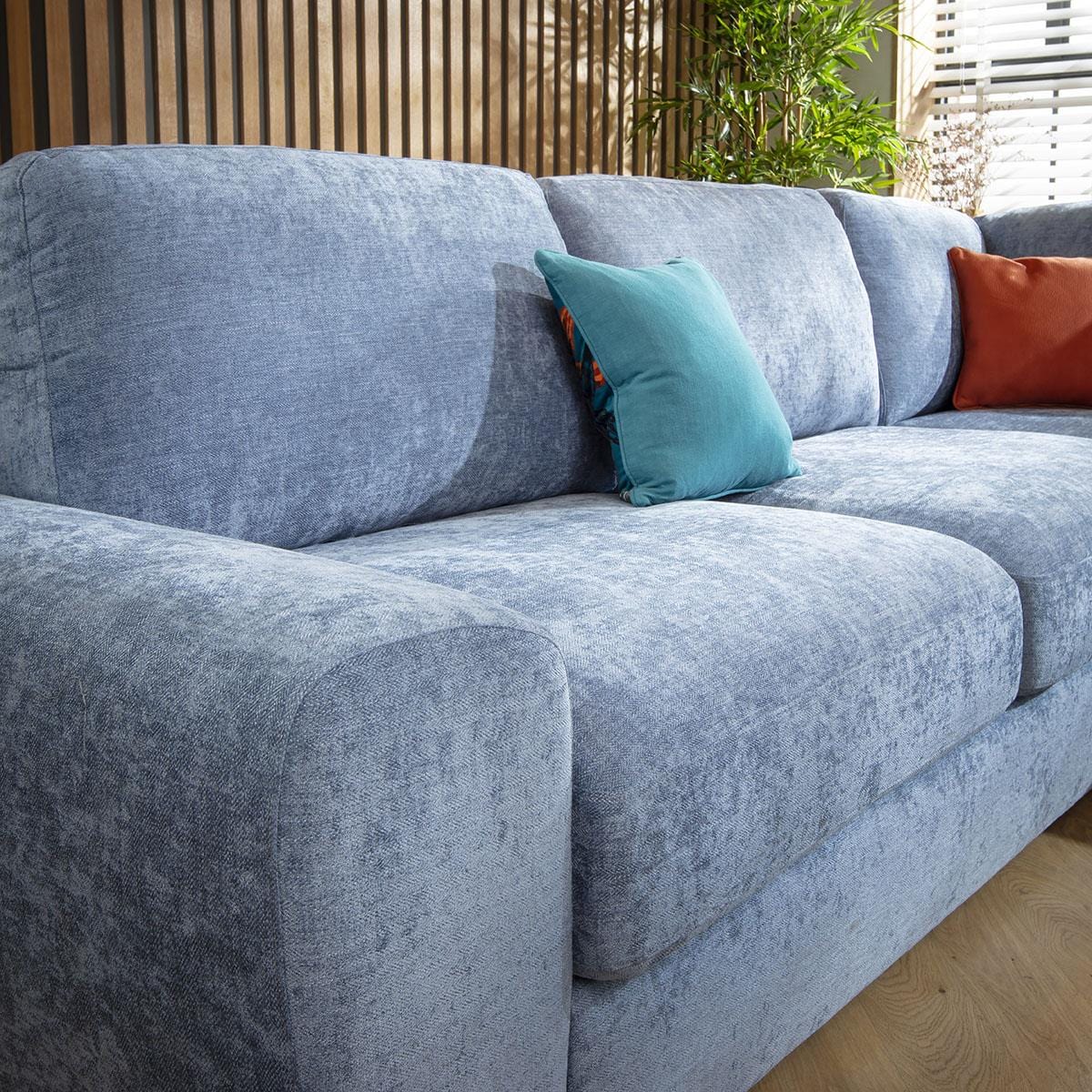 ExDisplay Grande Luxury L-Shape Modern Baby Blue Sofa 300x300cm