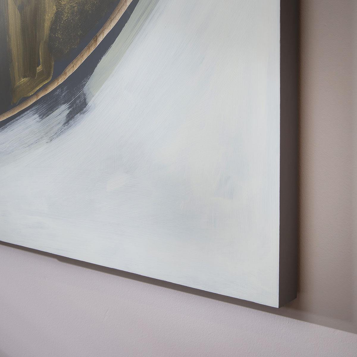 Hand-Carved Round 3-Piece Panel Wall Artwork Black 135x150cm