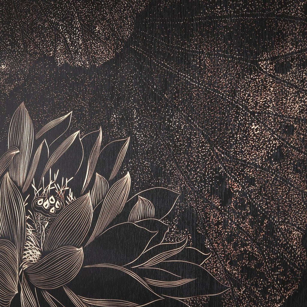 Hand-Carved Square Wall Artwork Black & Natural Wood 120x120cm