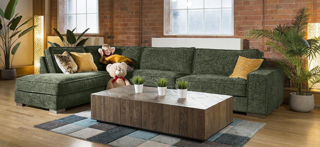 Huge Designer L Shape 5 Seater Settee Many Colours & Fabrics Lexci 5L