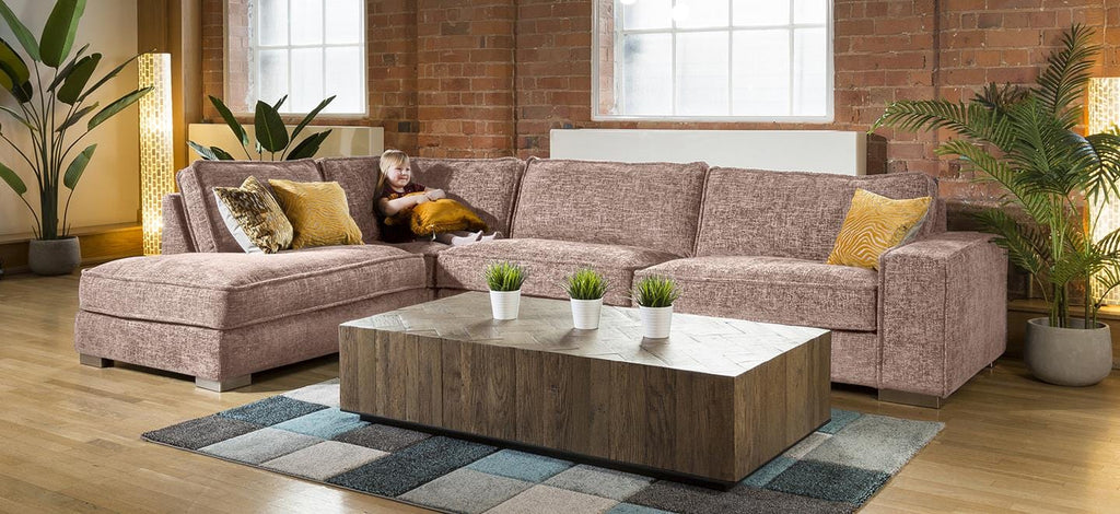 Huge Designer L Shape 5 Seater Settee Many Colours & Fabrics Lexci 5L