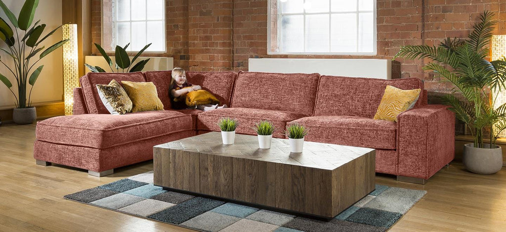 Huge Designer L Shape 5 Seater Settee Many Colours & Fabrics Lexci 5L