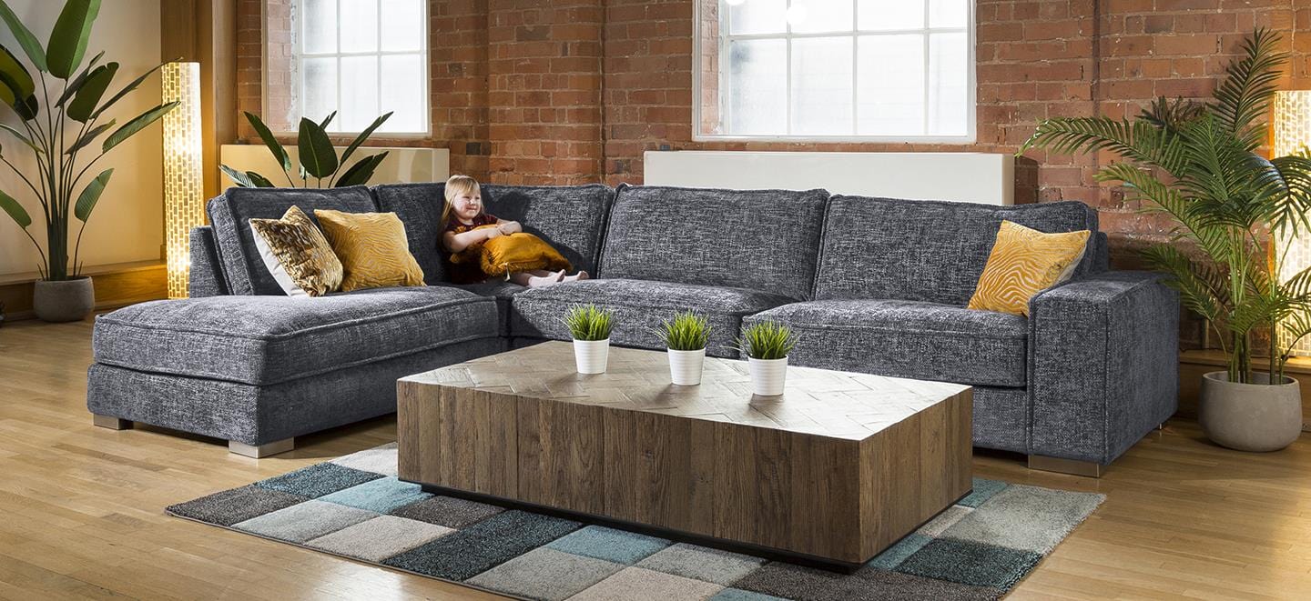 Huge Designer L Shape 5 Seater Settee Many Colours & Fabrics Lexci 5L