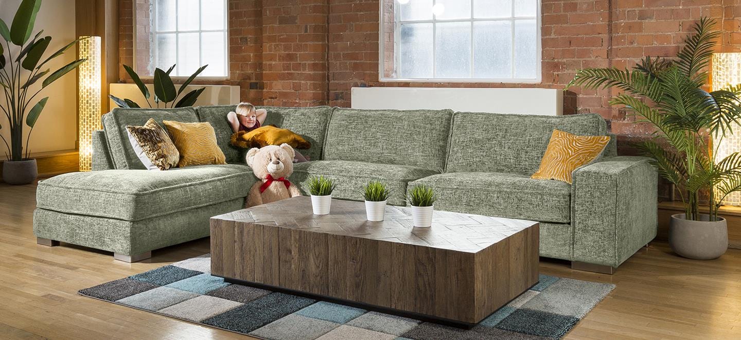 Huge Designer L Shape 5 Seater Settee Many Colours & Fabrics Lexci 5L
