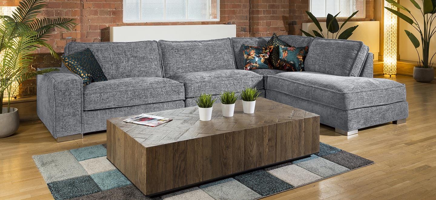 Huge Designer L Shape 5 Seater Settee Many Colours & Fabrics Lexci 5R