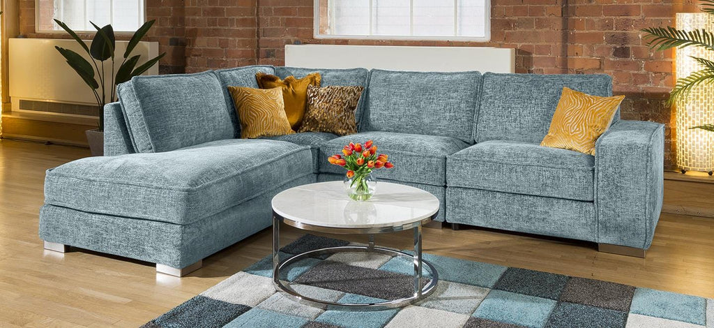 Huge Designer L Shape Soft Deep Sofa Many Colours & Fabrics Lexci 4L