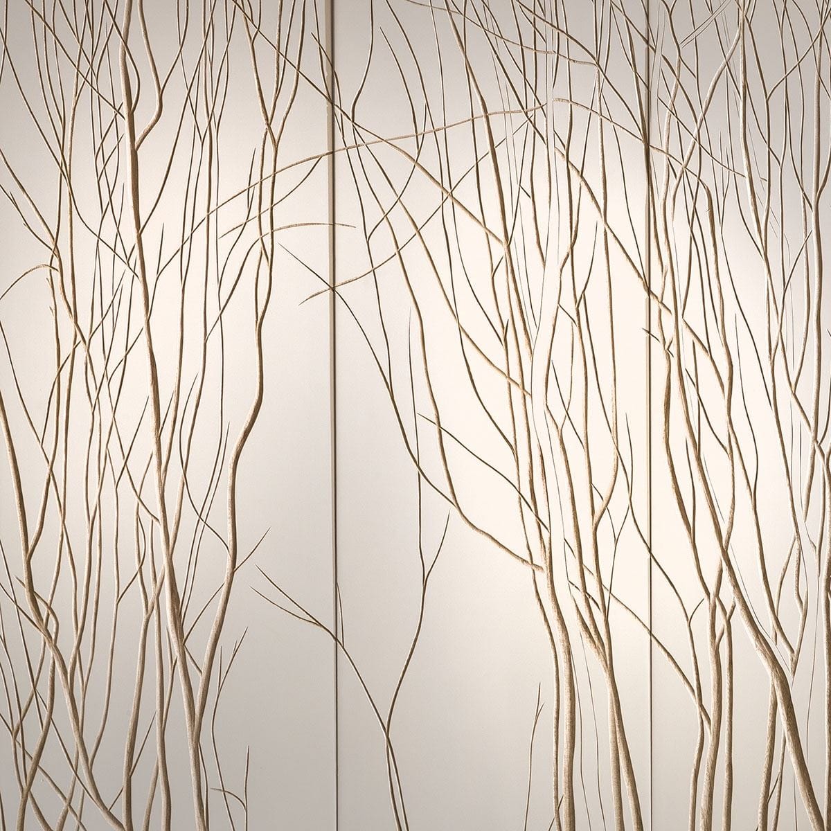 Huge Wall Art Artwork Hand Carved Wood White Tree Branches 900 x 900mm