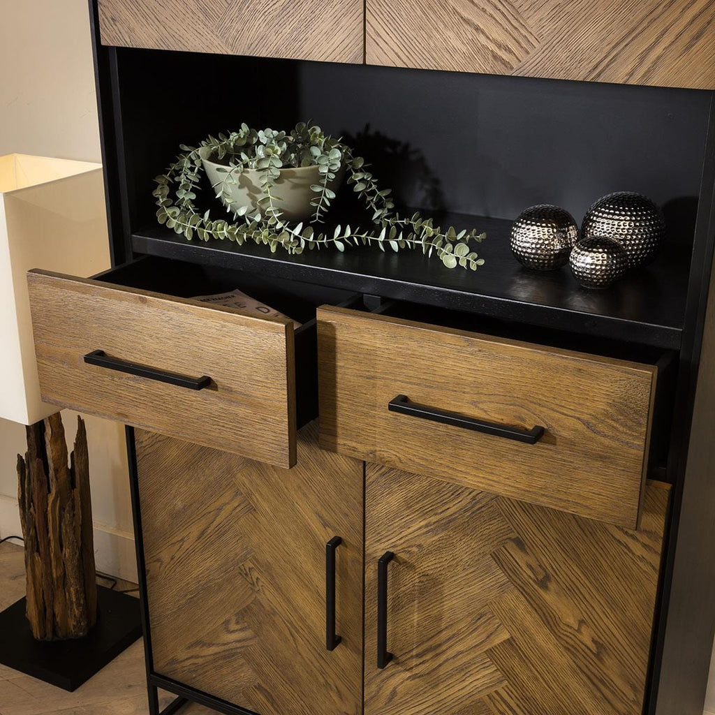 Gemini Solid Wood Tall Parquet Cabinet 190cm