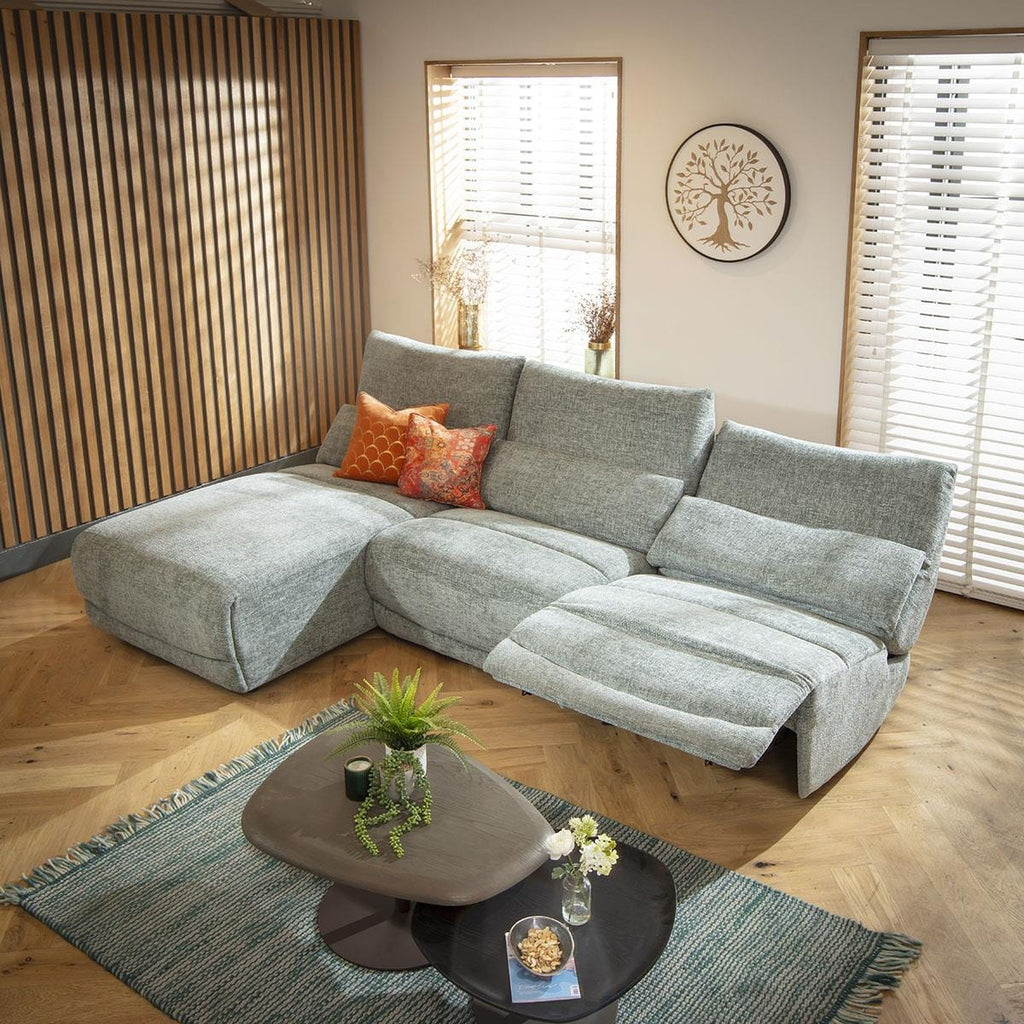 Jacob 4 Seater Recliner Corner Sofa - Teal L1L