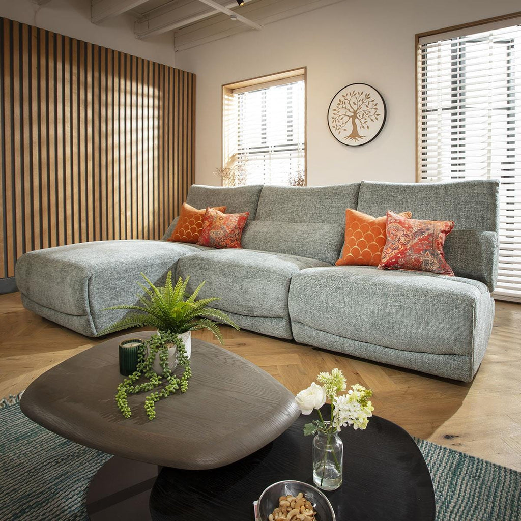 Jacob 4 Seater Recliner Corner Sofa - Teal L1L