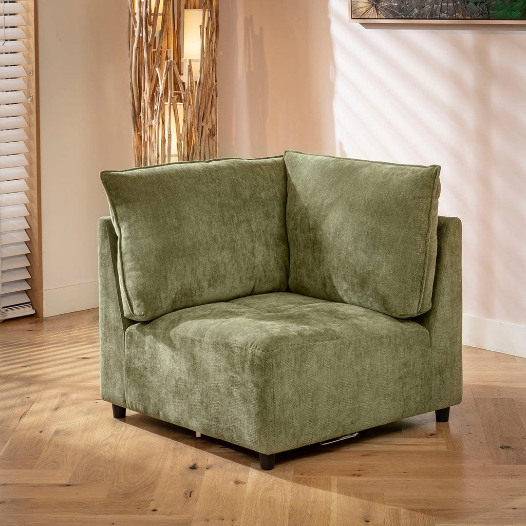 Jasmin Corner Modular Sofa Section Olive Green 85x85cm