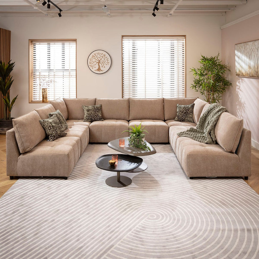 Jasmin Large 8 Seater Modular U-Shape Corner Sofa Beige 320x235cm 18
