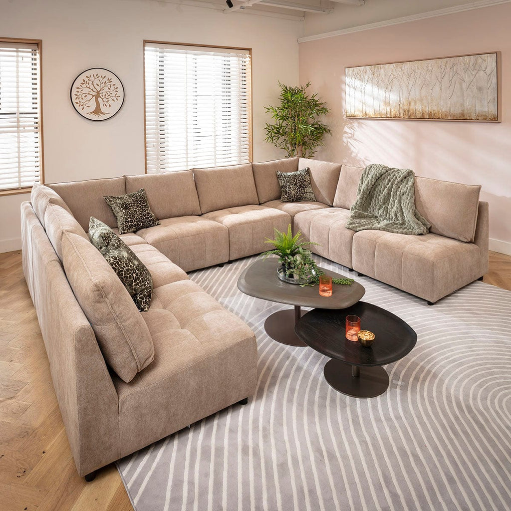 Jasmin Large 8 Seater Modular U-Shape Corner Sofa Beige 320x235cm 18