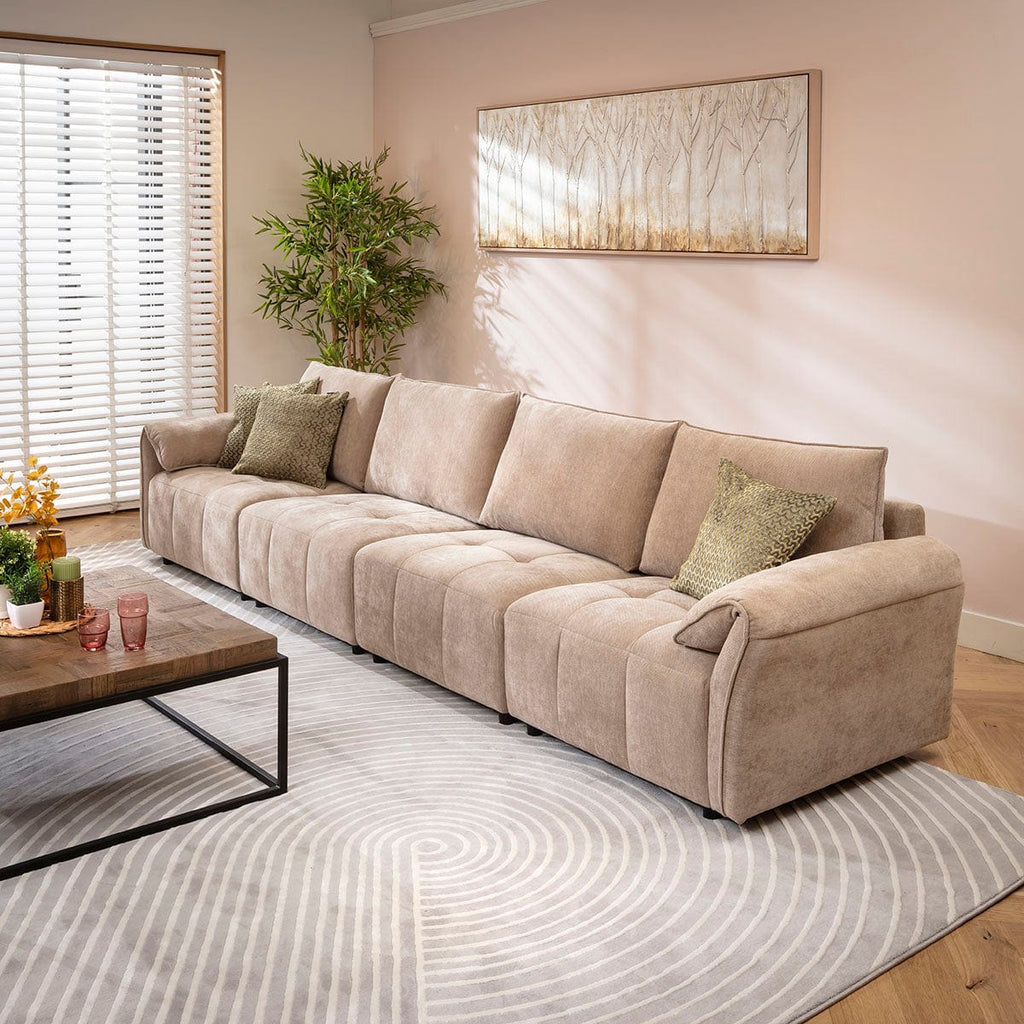 Jasmin Large Modern 4 Seater Modular Sofa Settee Beige 323x88cm 16
