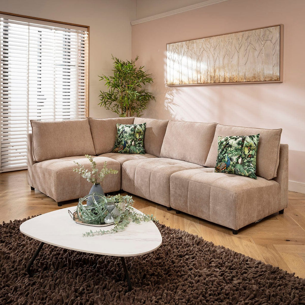 Jasmin Modern 4 Seater Modular Corner Sofa Beige 235x160cm 22