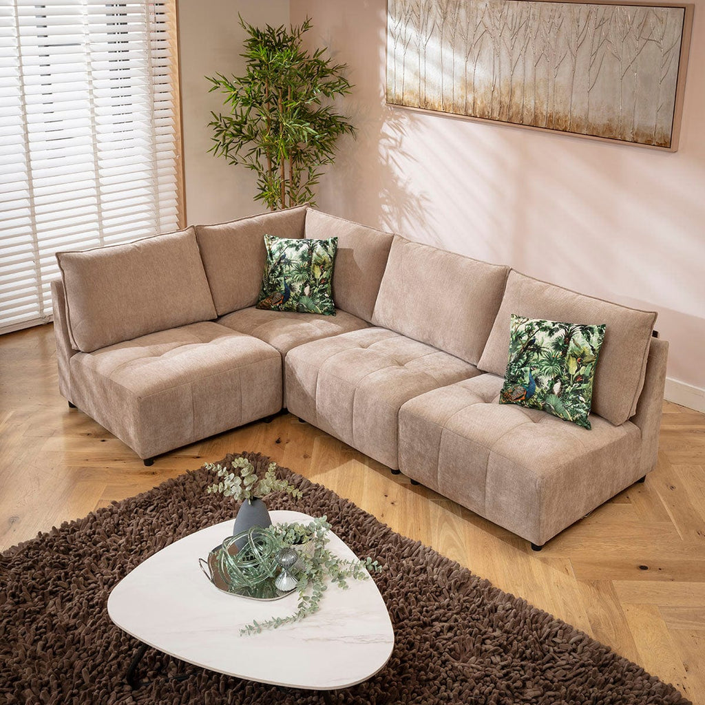 Jasmin Modern 4 Seater Modular Corner Sofa Beige 235x160cm 22