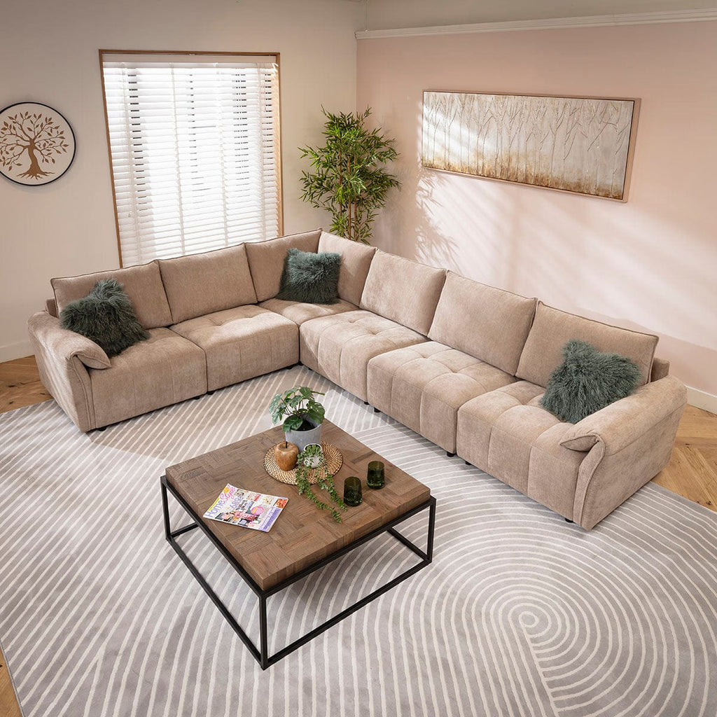 Jasmin Modern 6 Seater Modular Corner Sofa Beige 323x248cm 15