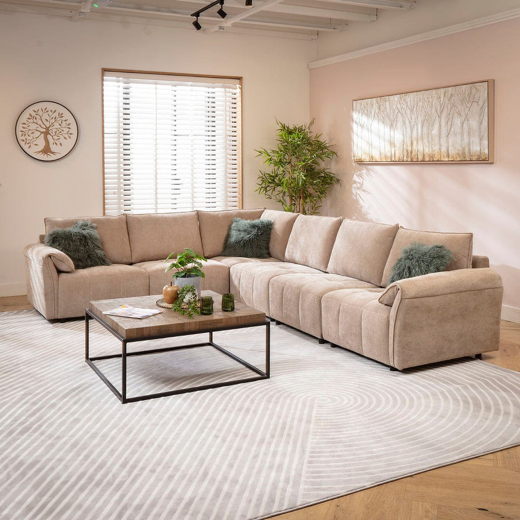 Jasmin Modern 6 Seater Modular Corner Sofa Beige 323x248cm 15