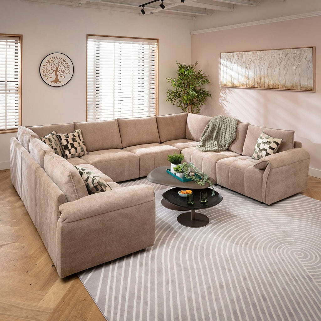 Jasmin Modern 8 Seater Modular U-Shape Corner Sofa Beige 320x248cm 11