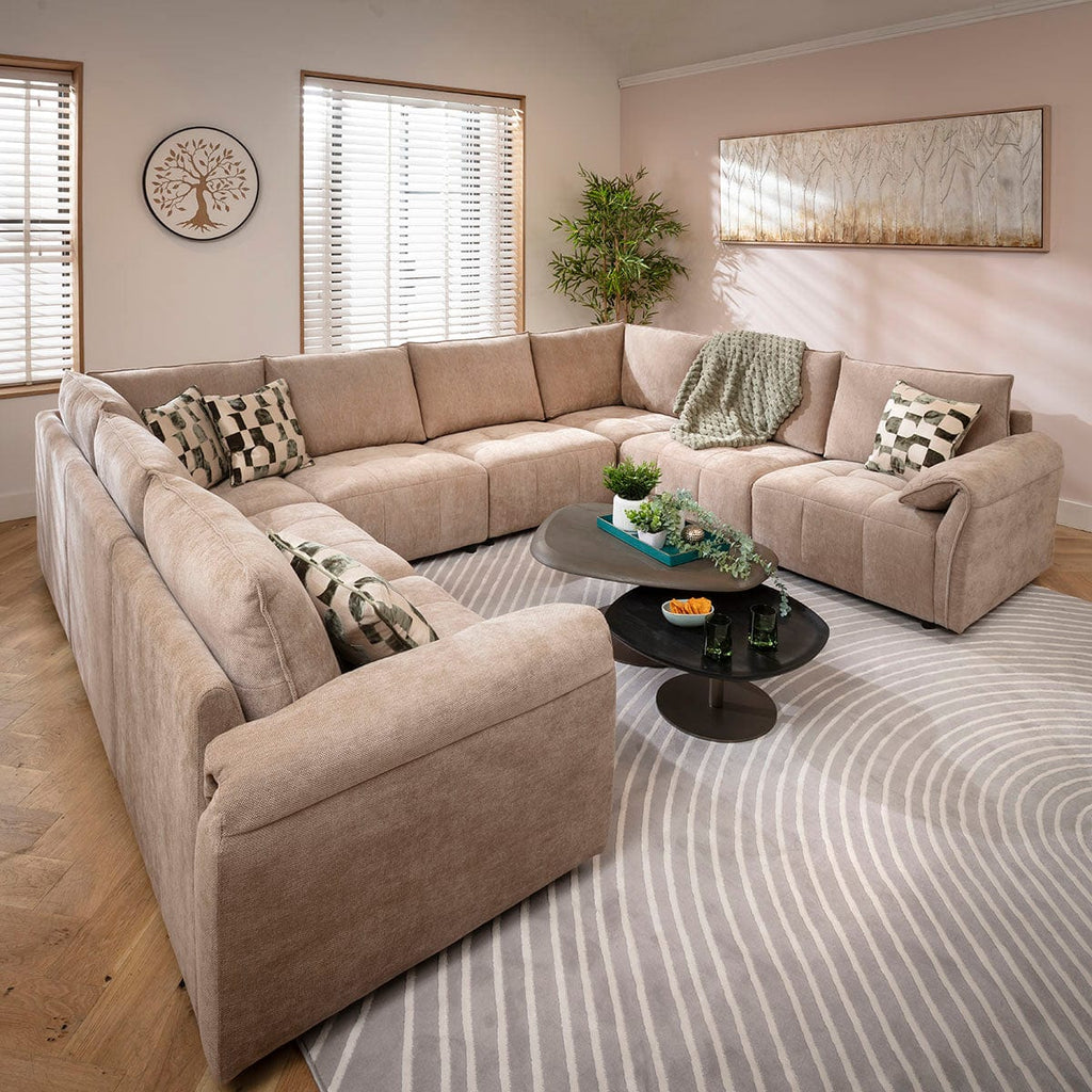 Jasmin Modern 8 Seater Modular U-Shape Corner Sofa Beige 320x248cm 11