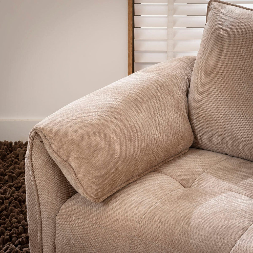 Jasmin Right-Hand Armed Modular Sofa Section Neutral Beige 88x88cm