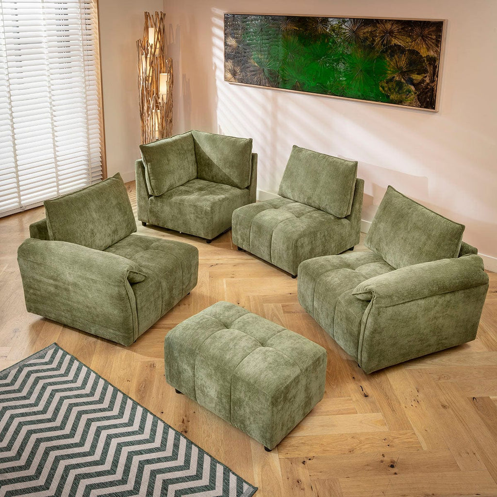 Jasmin Large 7 Seater Modular Corner Sofa Green 323x323cm 17