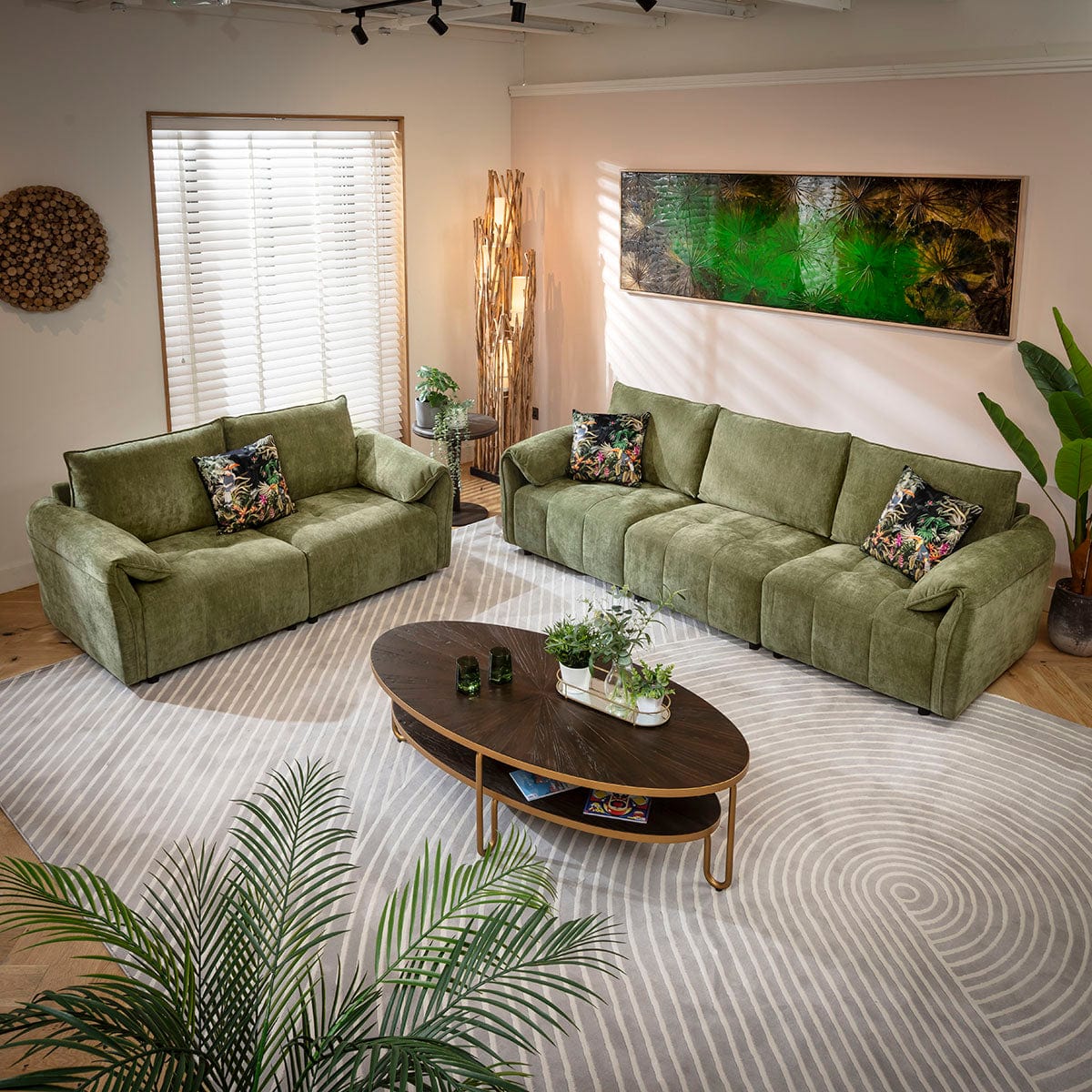 Jasmin Small 2 Seater Sofa Green 176x88cm 2S