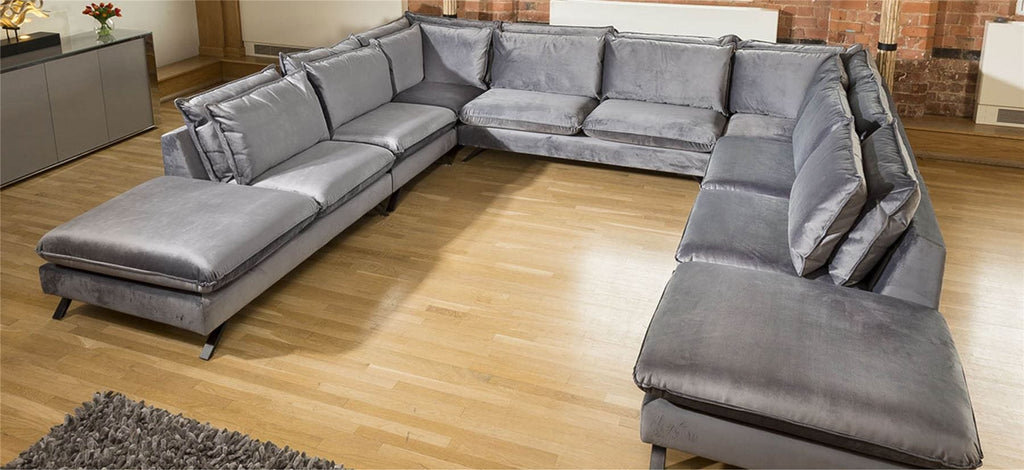 Ellie Extra Large U Shape Modular Cinema Sofa Many Fabrics 3.8 x 3.51m