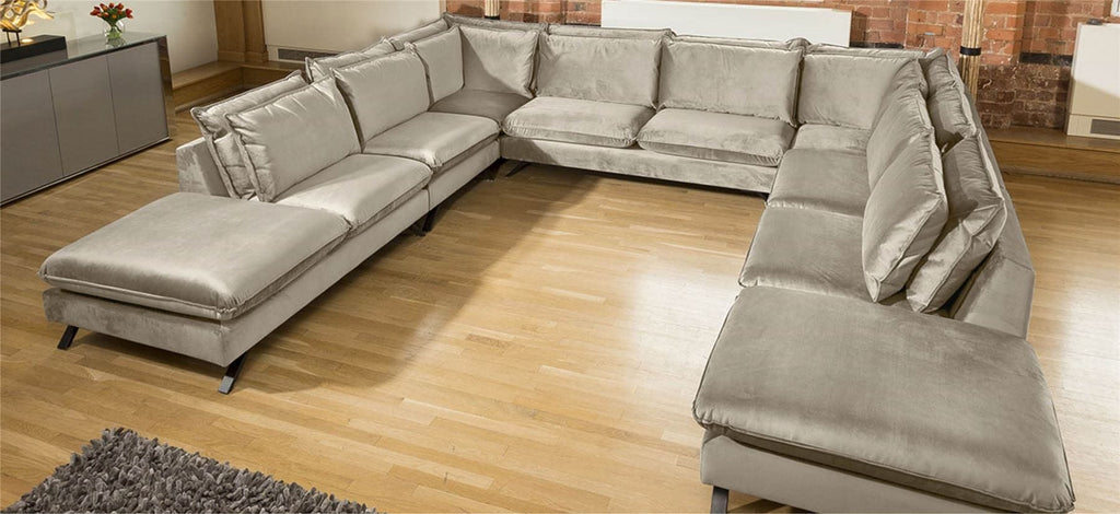 Ellie Extra Large U Shape Modular Cinema Sofa Many Fabrics 3.8 x 3.51m