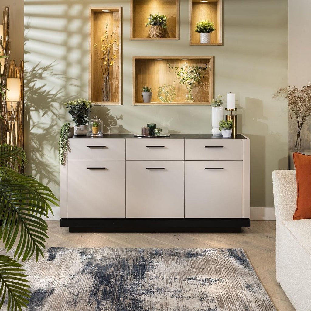 Murcia 3-Door Sideboard with Drawers Matte Chalk