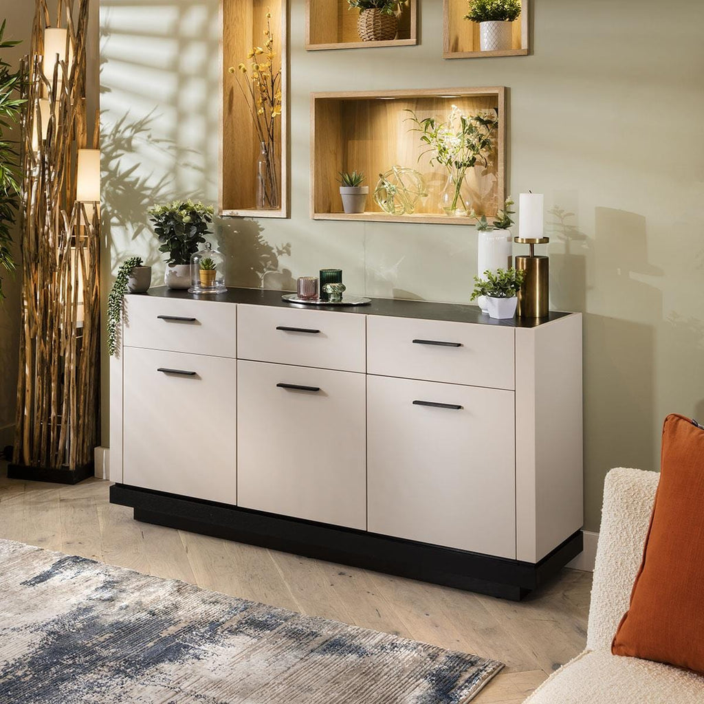 Murcia 3-Door Sideboard with Drawers Matte Chalk