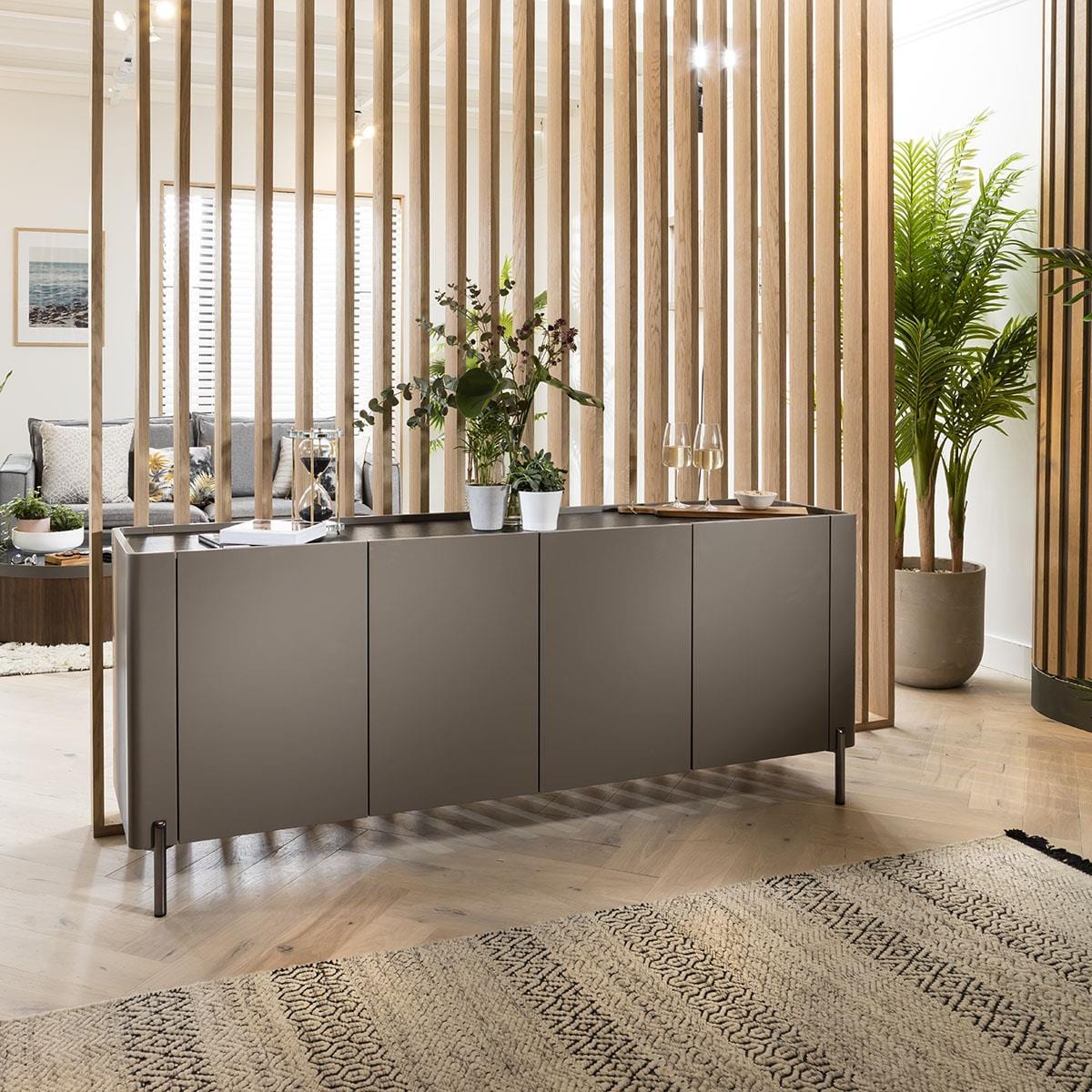 Newton 4 Door Sideboard Buffet Taupe