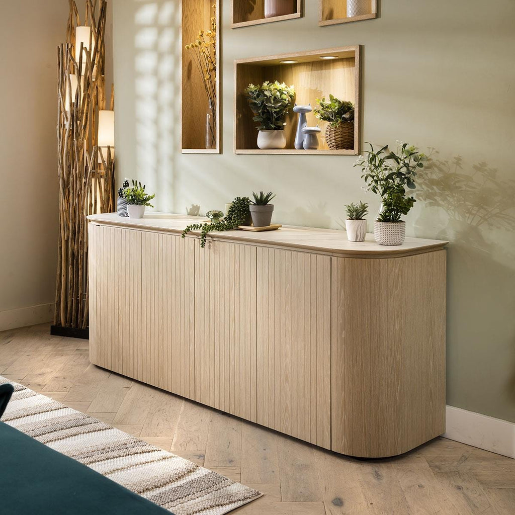 Barnes 4-Door Sideboard Cabinet Natural Oak 190cm