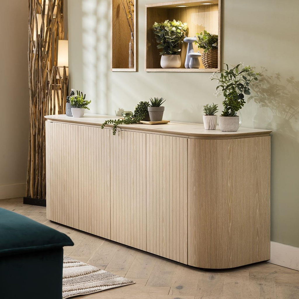 Barnes 4-Door Sideboard Cabinet Natural Oak 190cm