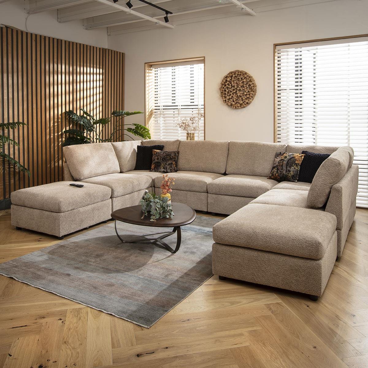 Sully 6 Seater U-Shape Sofa Biscuit Beige Boucle 320x240cm 10