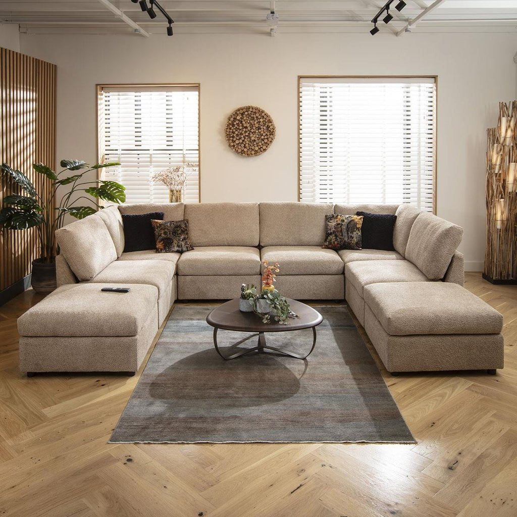 Sully 6 Seater U-Shape Sofa Biscuit Beige Boucle 320x240cm 10