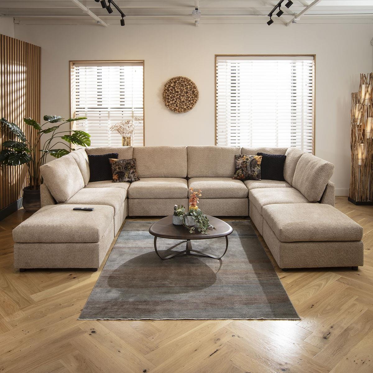 Sully 6 Seater U-Shape Sofa Biscuit Beige Boucle 320x240cm 10