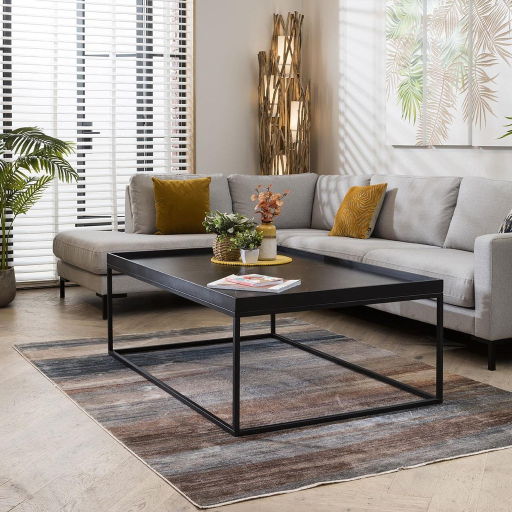 Lena Luxury Ceramic Coffee Table Black