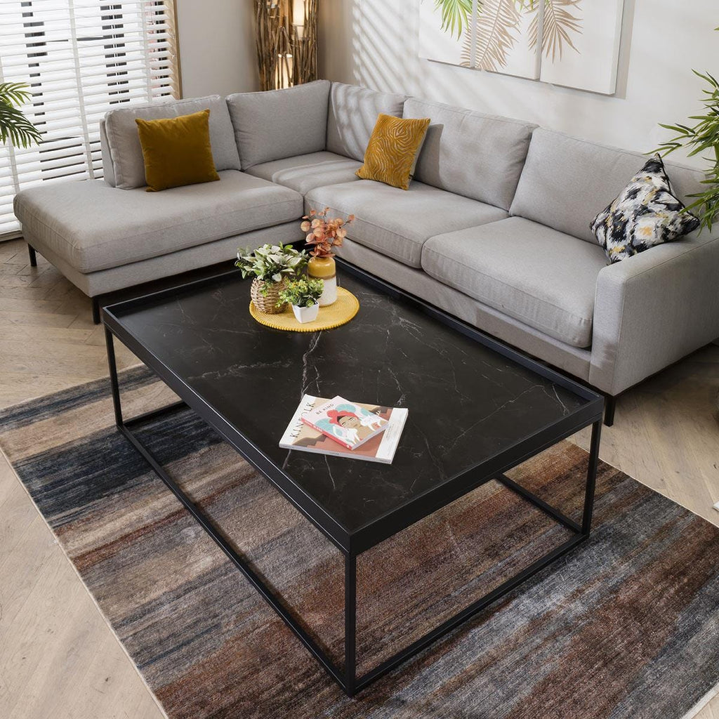 Lena Luxury Ceramic Coffee Table Black