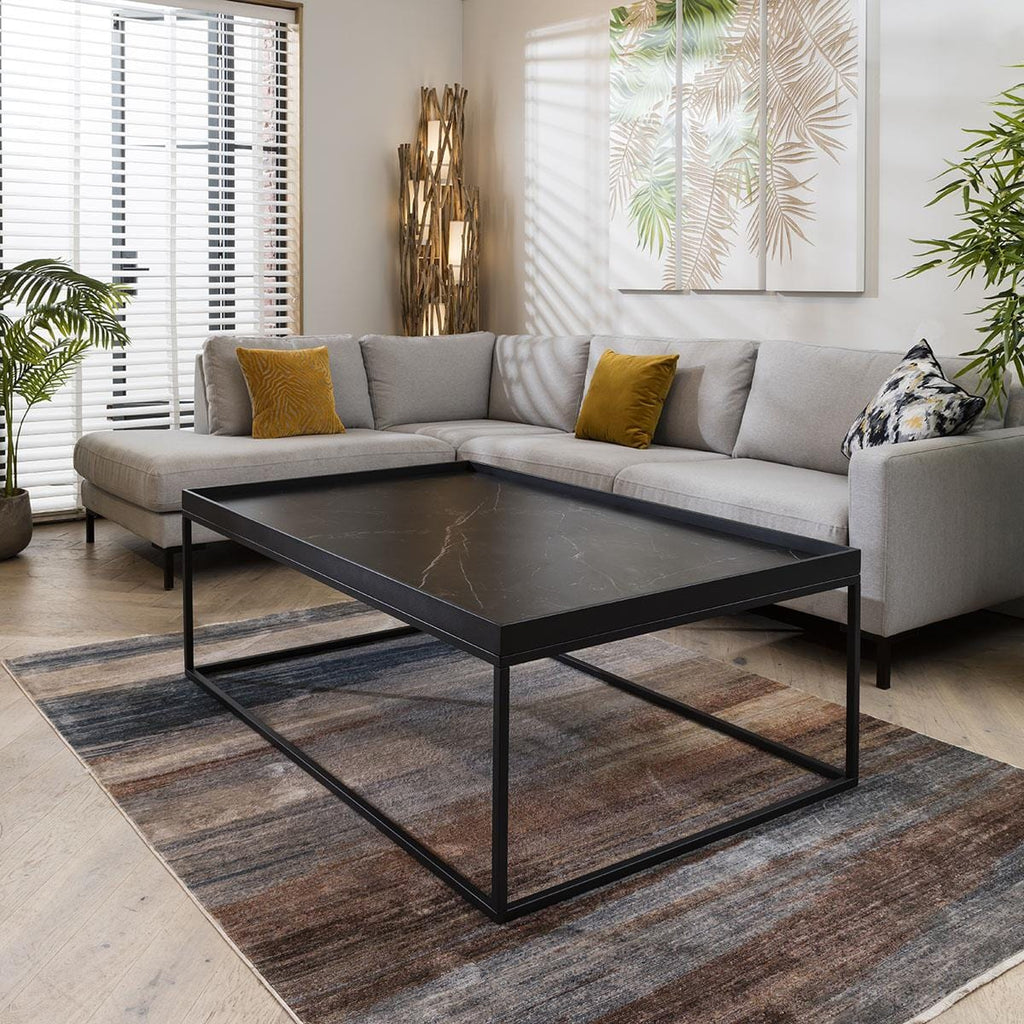 Lena Luxury Ceramic Coffee Table Black