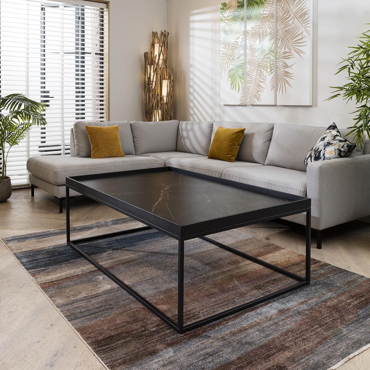 Lena Luxury Ceramic Coffee Table Black